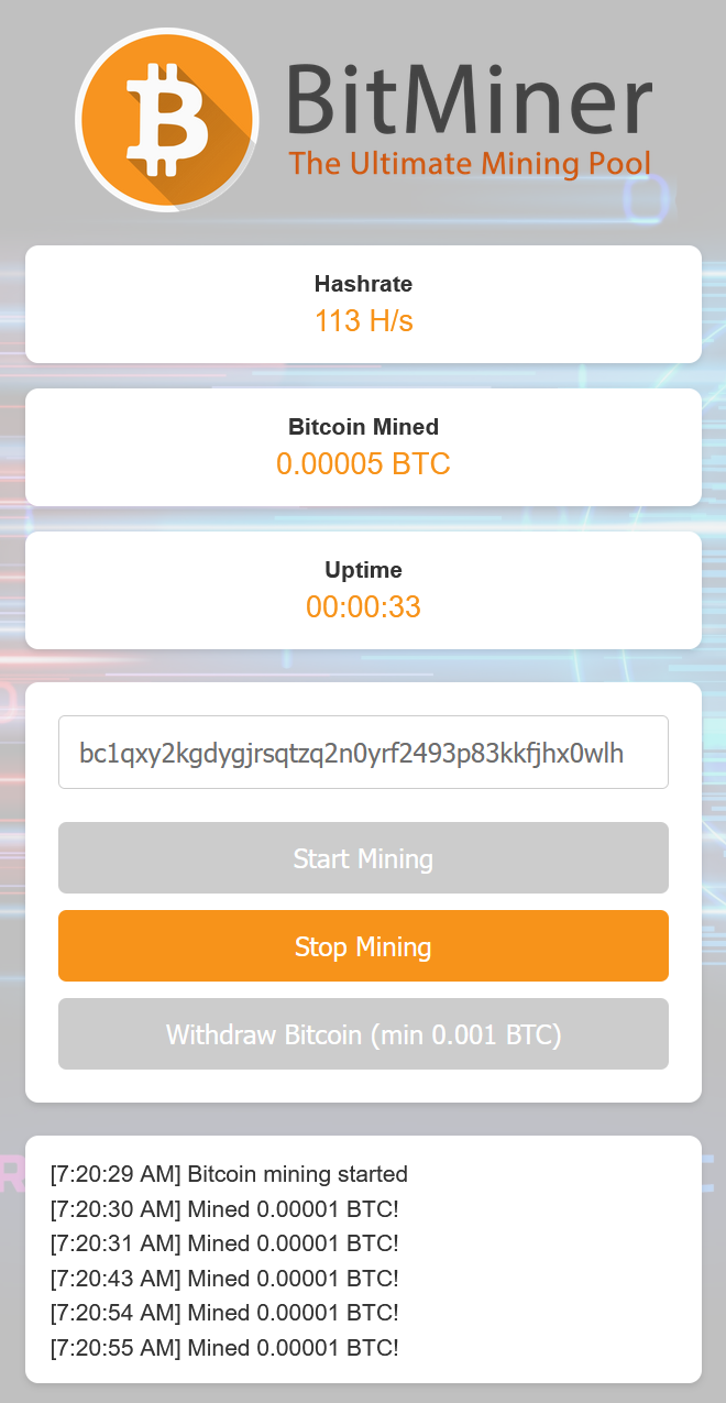 android bitcoin miner Screenshot