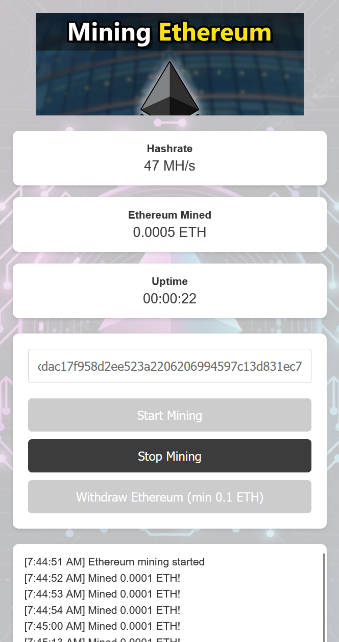 android ethereum miner Screenshot